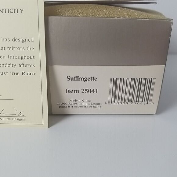 Just The Right Shoe by Raine Suffragette 25041 w/ Box & COA Fashion Figurine '99 - Picture 7 of 8